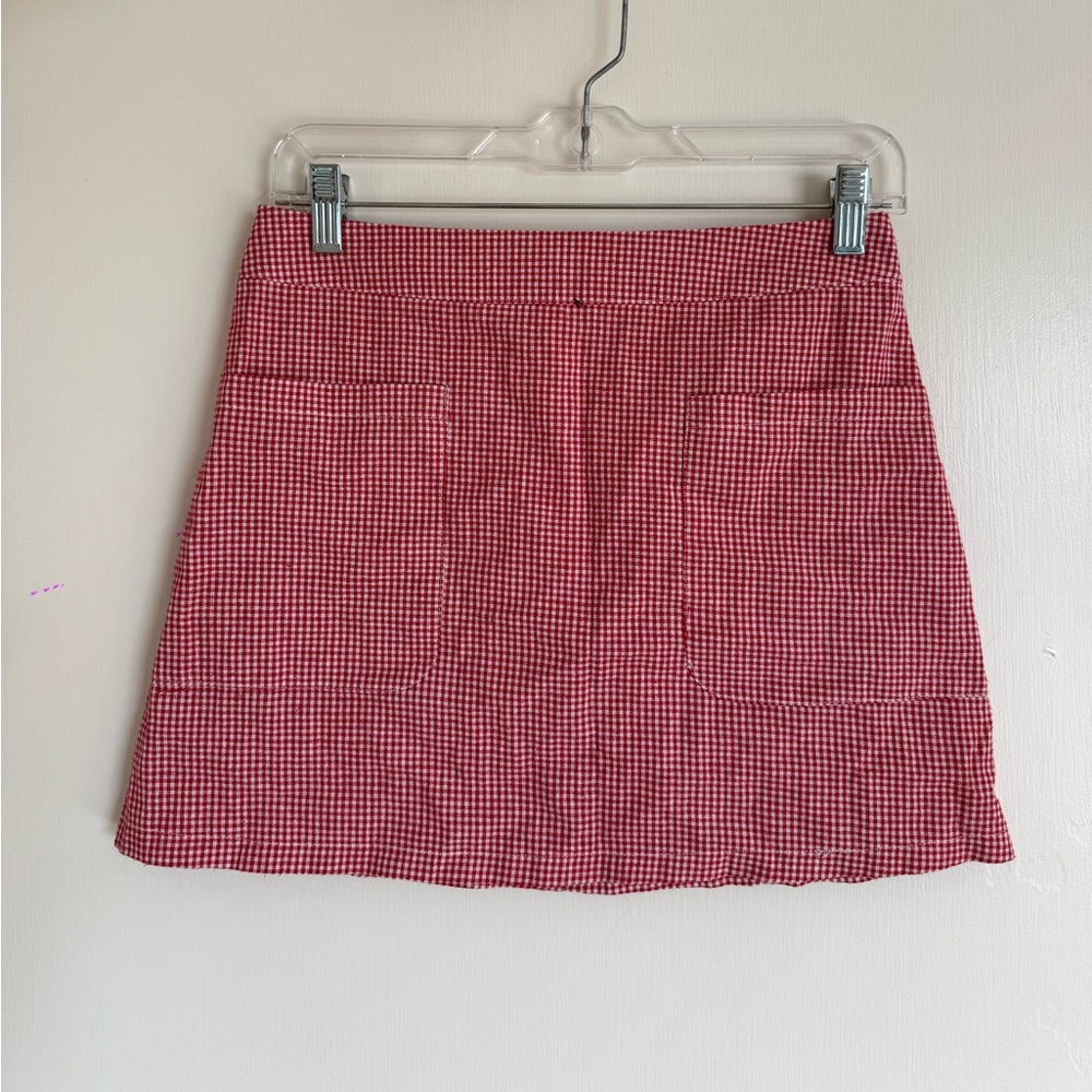 Red Gingham Mini Skirt